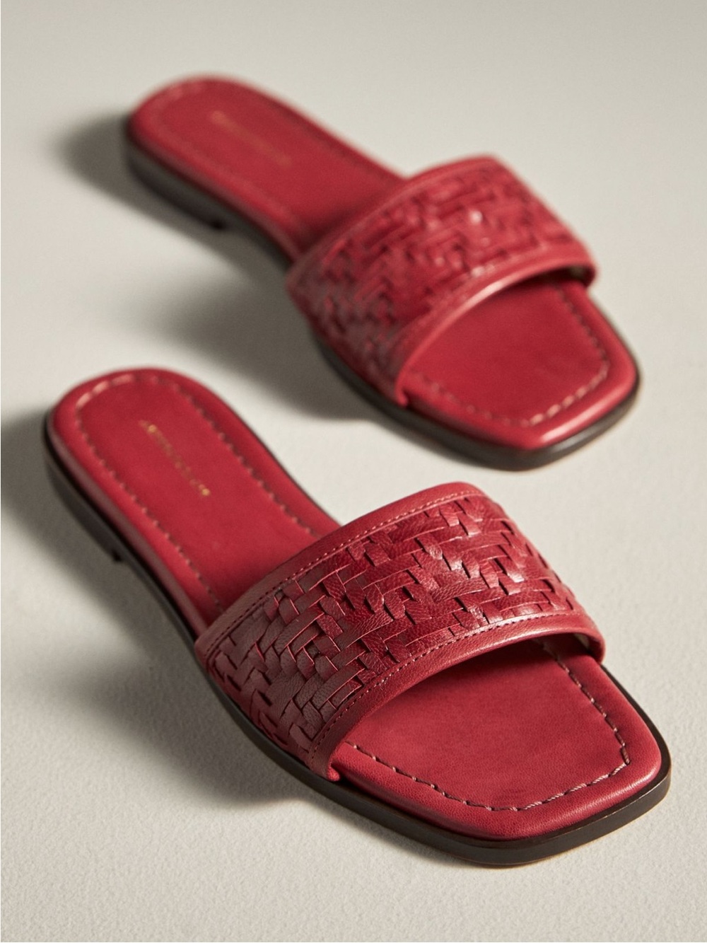 NWT Anthropologie Woven Leather Slide Sandals